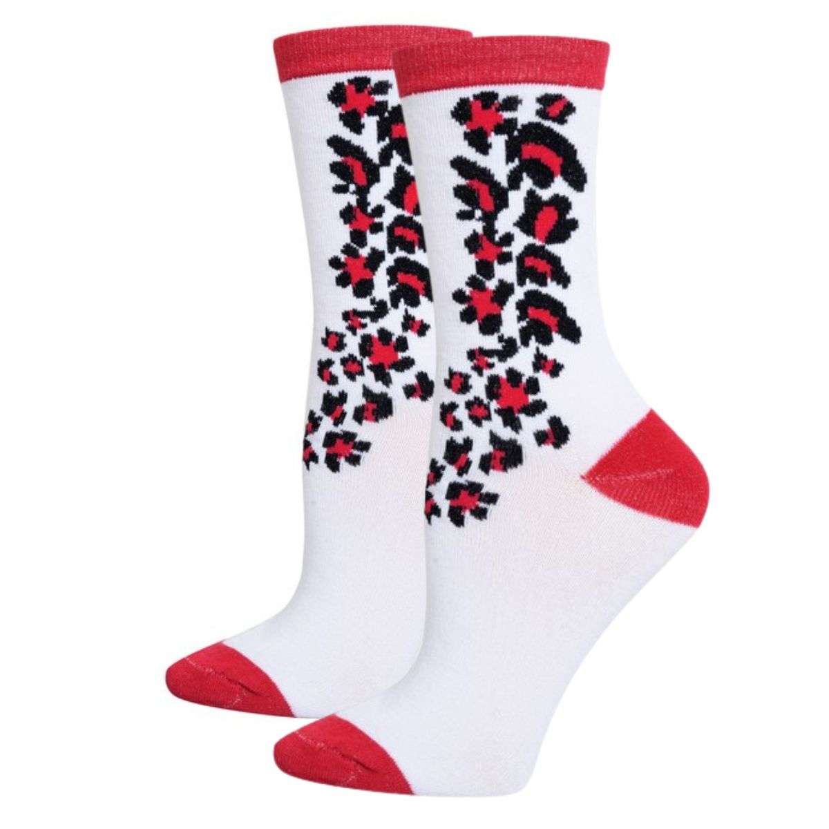 Women's Crew Socks White Pink Cheetah|One Size - Premium Wholesale Fashion Accessories from Pinktown - Just $4! Shop now at chiquestyles