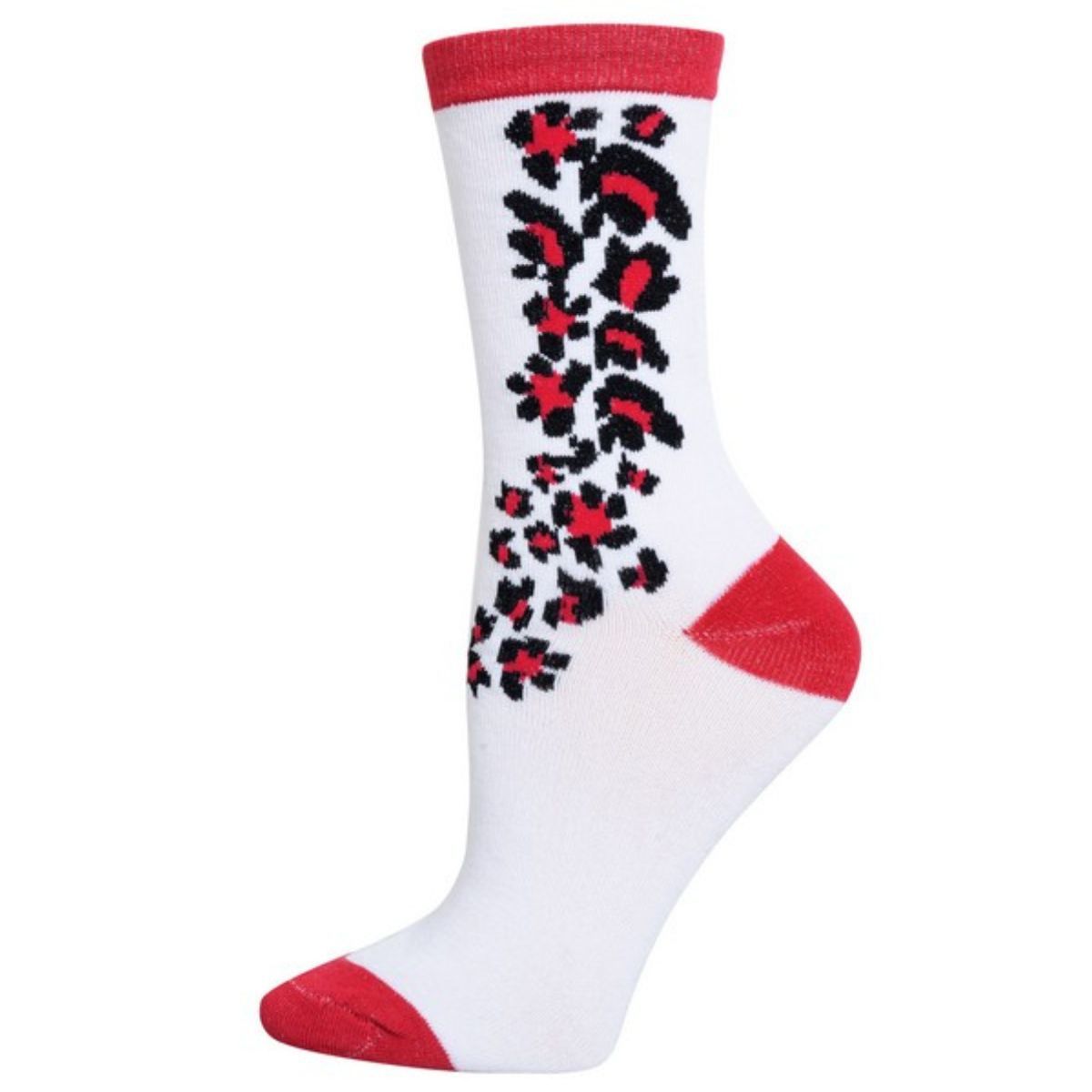 Women's Crew Socks White Pink Cheetah|One Size - Premium Wholesale Fashion Accessories from Pinktown - Just $4! Shop now at chiquestyles